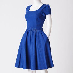 NWT pinup couture PUG royal blue swing dress